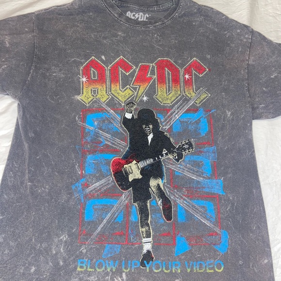 Tops | Vintage Graphic Tee Band Tee Acid Washed Acdc | Poshmark